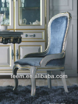 European luxury antique furniture dining room solid wood fabric dining chair