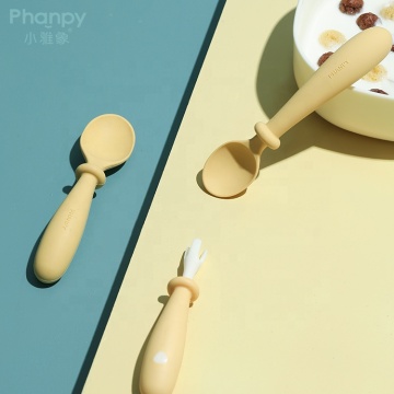 Cheap-Goods From Baby Silicone Food Spoon And Fork