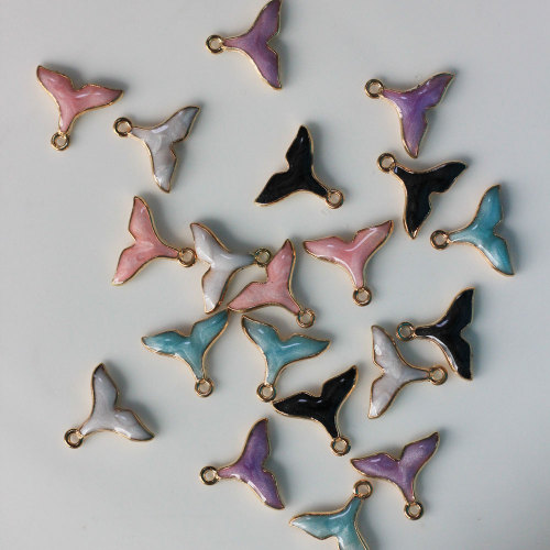 Factory Price Alloy Zinc Fish Tail Decor Fashion Enamel Earring Pendants Accessories Supply