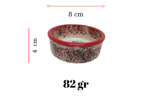 Hand Made Tile Patterned Kaolin Clay Quartz Limestone Bowl 8cm Red Colored Old Turkish Patterned Healty Gift