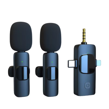 10x 3-in-1 Wireless Lavalier Microphone for Broadcast and Gaming with Noise Reduction