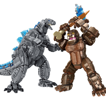 Hot Selling DIY Godzillais Dinosaur Model: A Thrilling Mechanical vs King Puzzle Building Block Game for Educational Entertainment and Creativity in Kids