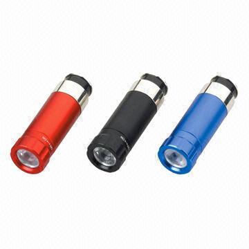 LED flashlight with car socket recharging