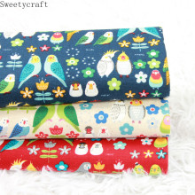110x45cm Thick cotton fabric by Yard Flower Bird print Cloth DIY Handmade Sewing Bag Patchwork Material Accessories Home Textile
