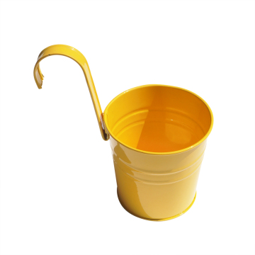 High Quality Yellow Steel Hanging Flower Pot