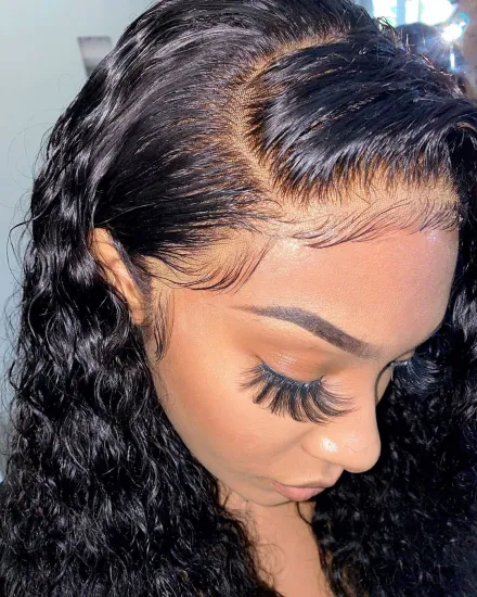 4x4 Swiss Full Lace Closure Water Wave Human Hair Wig Wholesale Raw Brazilian Cuticle Aligned Virgin Hair Lace Front Wig Vendors