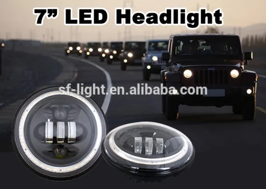 Harley motorcycles C REE led headlights Angel eyes sealed 7 inch 50w fog light with halo ring for Jeep Wrangler