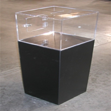 Acrylic black clear donation box with locks
