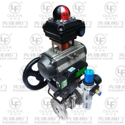 Pneumatic Flanged Ball Valve with Festo Air Filter (Q641PPL-64P)