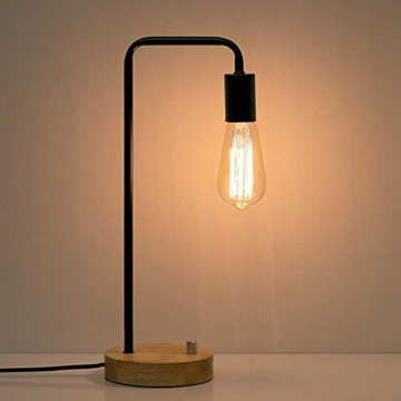 Industriële stijl zwarte slaapkamer nachtkastje lamp