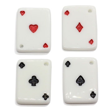 Résine artificielle jouant au Poker carte de jeu charmes bricolage pendentifs Cabochon perles porte-clés décoration bijoux recherche