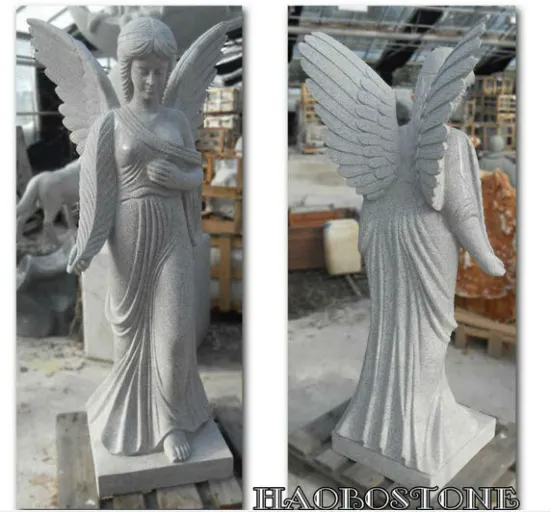 G633 gray Granite Cemetery Angel Statue/ sculpture