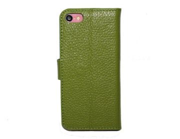 Green Wallet Apple Iphone Geniune Leather Cases , Iphone 5c Phone Covers