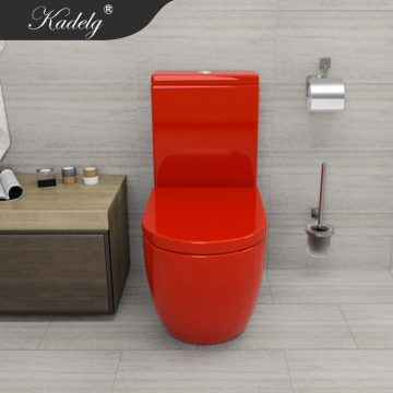 One Piece Red Vaso Sanitario Toilet for Bathroom
