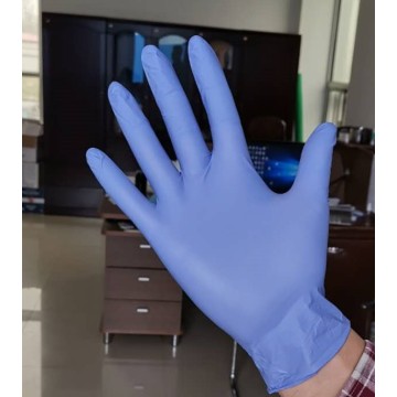 Guantes de nitrilo azul desechables sin polvo para uso no médico