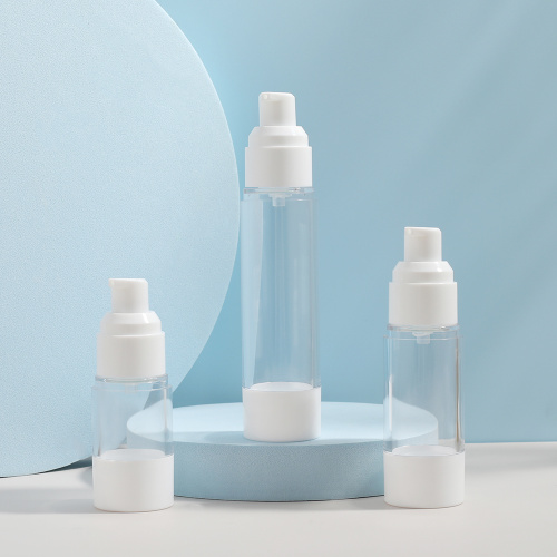 China White & Transparent Airless Pump Bottle for Cosmetics Supplier