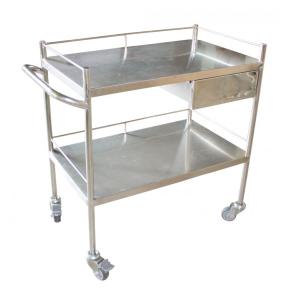Stainless Steel Two Layers Hospital Treatment Trolley