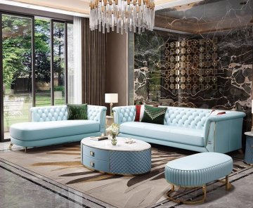 Bộ sofa da hiện đại của Ý có thể tùy chỉnh với các điểm nhấn bằng da bò