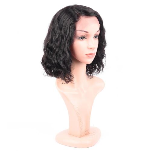 NEW FASHION 100% HUMAN HAIR NATURAL COLOR SWISS LACE WIG