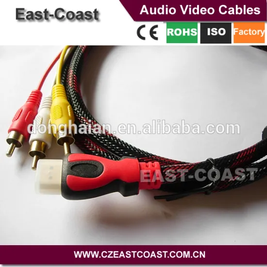 1080P 5 Feet 1.5m HD-Male to 3 RCA Video Audio AV Cable