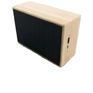 Solar-Powered Wooden Wireless BT Speaker - Bamboo Grain Mini Portable Audio System