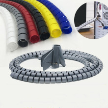 1M Flexible Spiral Tube Clips cable sleeves 8-42mm Pipe Wrap Cord Protector for Office Home Wire manager Storage Organizer