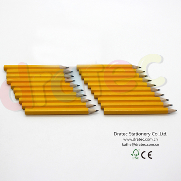 Free Sample Yellow Wood Mini Pencils HB 2B Lead Graphite for Children
