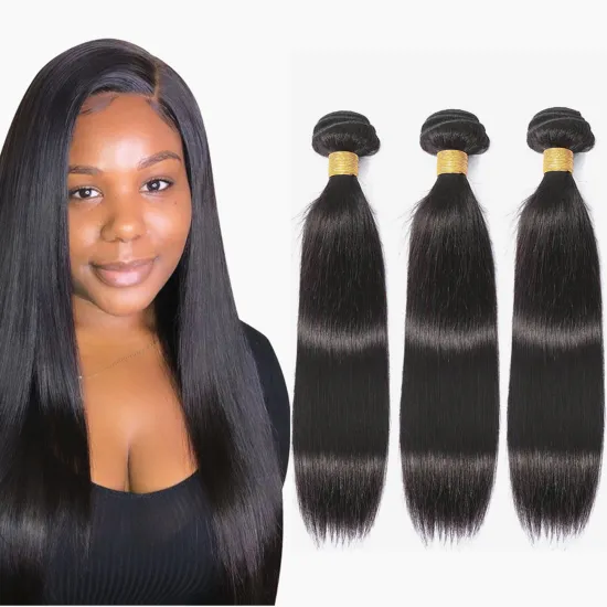Lan-Daisy 10A Mongolian  Bundles Human Hair Weave 3Bundles With closure   Tissage Cheveux Humain Hair Extension Natural Color