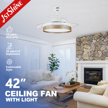 1stshine LED Ceiling Fan: Dimmable, 220V, 3 Color Options, Retractable Design