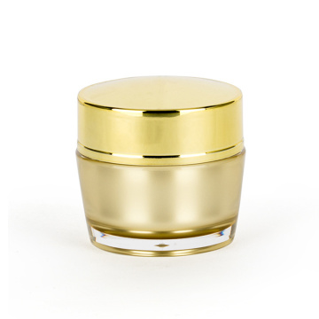 wholesale low MOQ 15g empty plastic acrylic shiny gold silver custom facial cosmetic bottle cosmetic cream jar