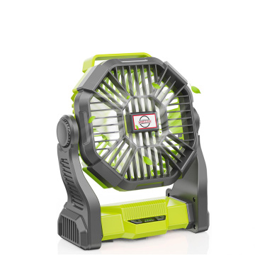 Ventilateur portable rechargeable avec lanterne LED et crochet pour le camping
