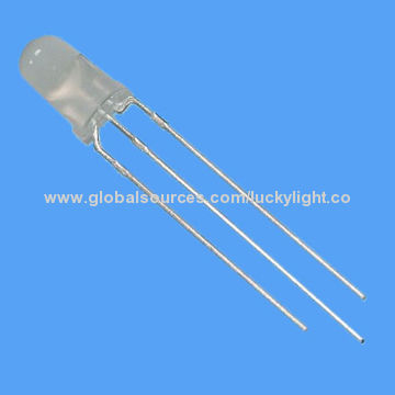 F5 Red and Green Bi-color 3-pin LED Lamp, 625nm Red, 570nm Yellow Green, High-efficiency