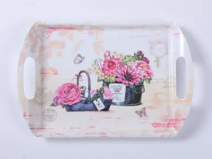 rose&butterfly designs serving trays with handle