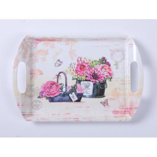 rose&butterfly designs serving trays with handle