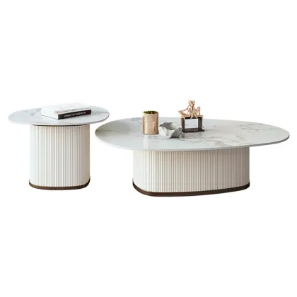 Light Transparent Round Black Glass Top Coffee Table