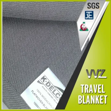 Woven modacrylic fire retardant travel blanket grey color moving blanket bus blanket cheap price
