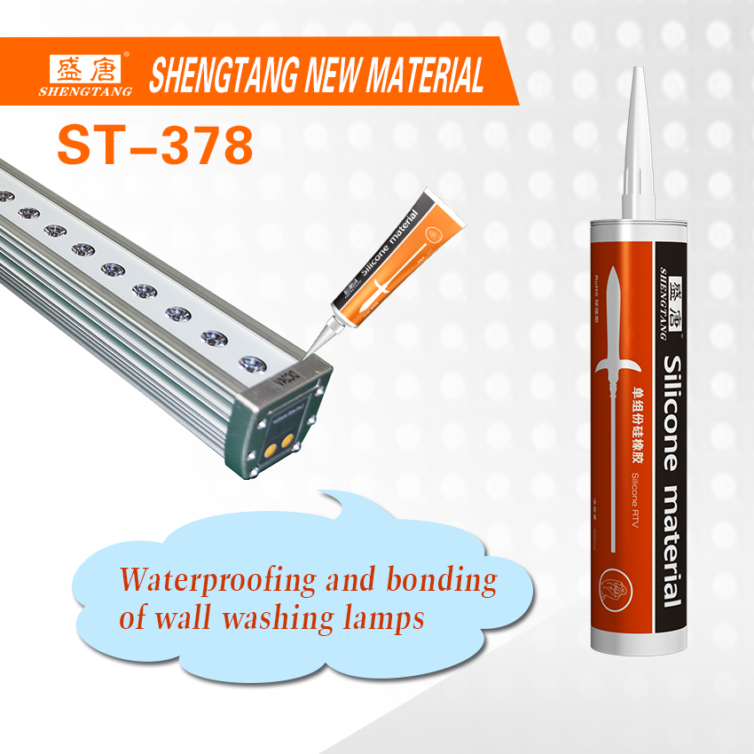 Adhesive sealing silicone for wall washing lamps