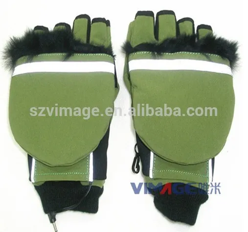 Battery heated thin ski mitts gloves winter