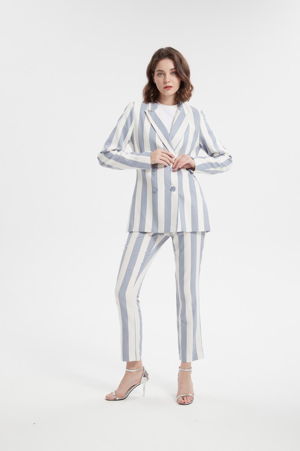 Women Stripe Blazer, Slim Fit Women Anzugsblazer