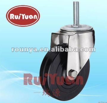 Swivel Stem Casters with 3" 4" 5" Hard Rubber Wheels and 1/2" Threaded Stem