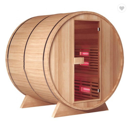 Sauna infrarroja de barril Nuevo estilo sauna Barrel Cedar Wood Sauna al aire libre