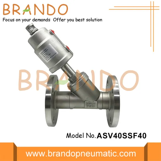 DN40 PN16 Flange Port Pneumatic Angle Seat Valve