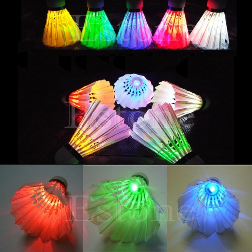 4 Pcs Birdies Lighting Dark Night Colorful LED Badminton Shuttlecock