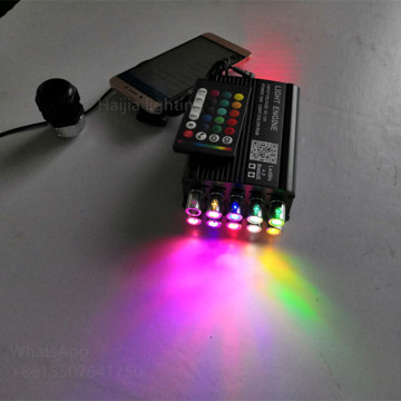 Neueste Auto-Technologie: Miniatur-multifunktionaler App-Glasfaserlichtquelle für Seitenglühen und Sternendecke im Motor