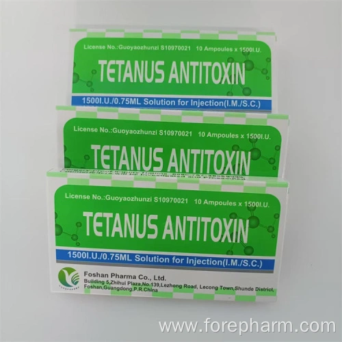Ats Injecton Pharma Tetanus Antitoxin Injection 1500iu/0.75ml China Manufacturers ...