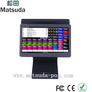 restaurant pos software 15.6 inch touch screen pos system 500HDD