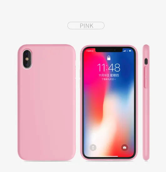 iPhone X silicone phone case Pink color
