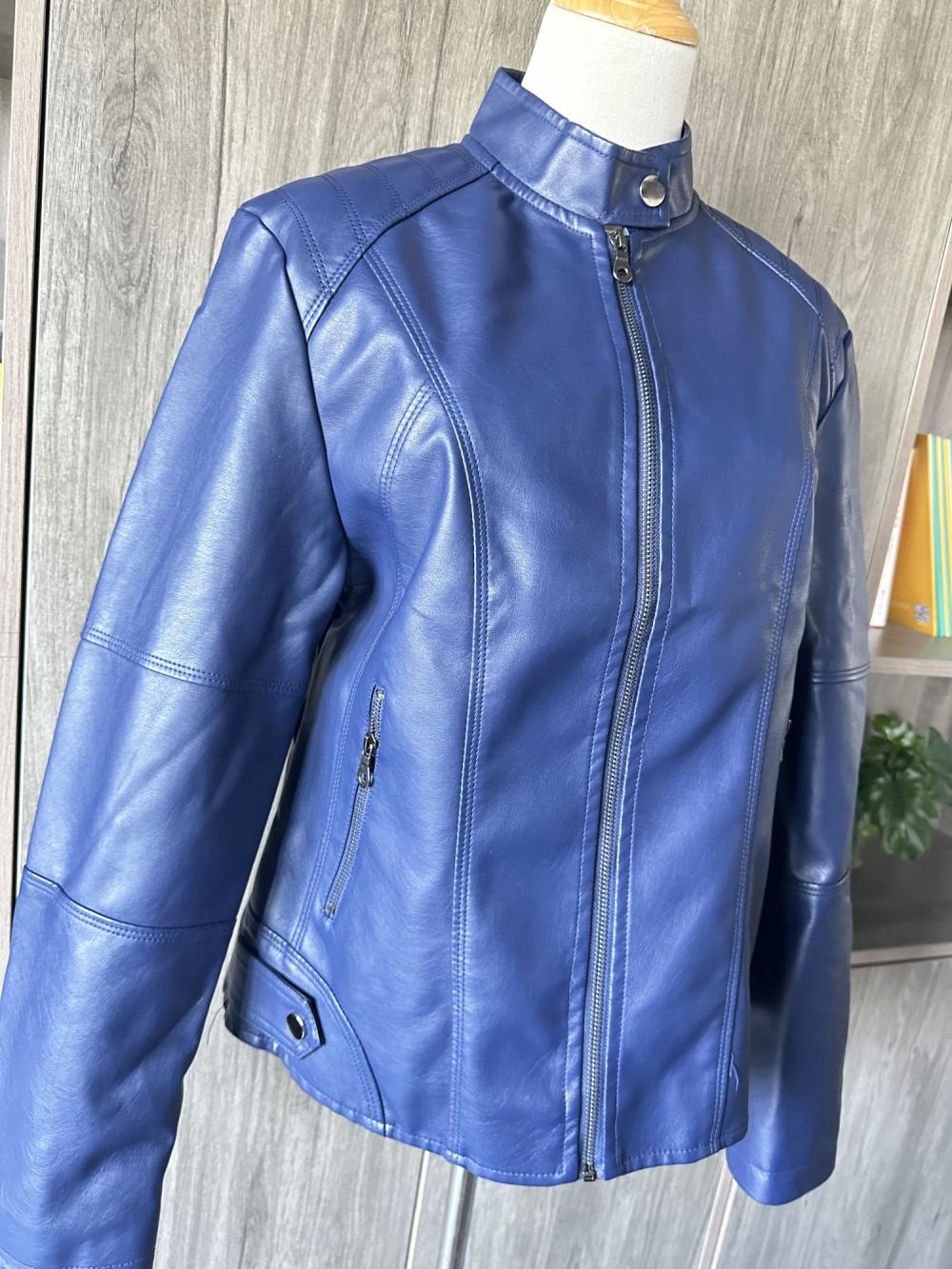 Ladies pu soft leather jacket