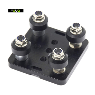 2020 Aluminum Profile Wheel Kit for CNC and 3D Printer Parts: YouQi Small V-Wheel with Plate and Kossel Black Wheel
