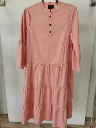 Ladies high quality woven ruffles dress